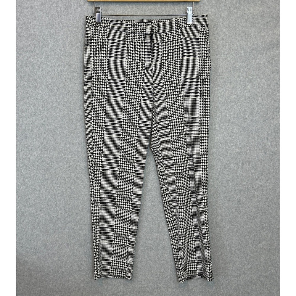 Harve Benard Dress Pants Black White Houndstooth Plaid Preppy Old Money Size 4